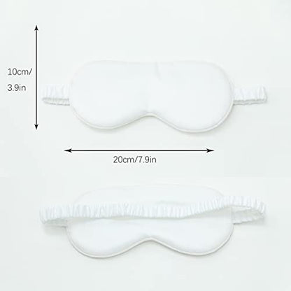 HBHLFZ Sleep Mask 2 Pack - Bamboo Viscose Fiber Sleeping Eye Mask - with Elastic Band/Headband - Comfort Sleeping Shade - for Nighttime Sleeping, Traveling & Napping（White） - color: White