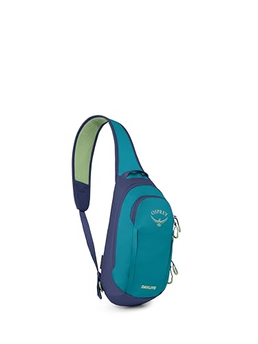 Osprey Daylite Shoulder Sling Bag - Crossbody Backpack for Everyday Carry, Festivals, and Travel - color: Blue Spikemoss/Alkaline