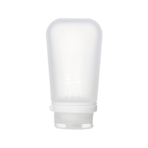 humangear GoToob+ (Large) | Refillable Silicone Travel Bottle | Locking Lid | Food-Safe Material | Clear, Large (3.4 fl.oz.; 100ml) - color: Clear, size: 3.4 Ounces