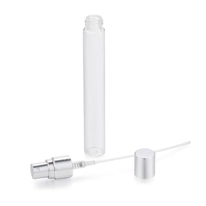 20Pcs 10ml Empty Clear Glass Mist Spray Bottle Refillable Mini Perfume Atomizer Travel Sample Bottle with Silver Aluminized Nozzle Makeup Container for Perfume (10ml Silver Caps) - color: 10ml Silver Caps