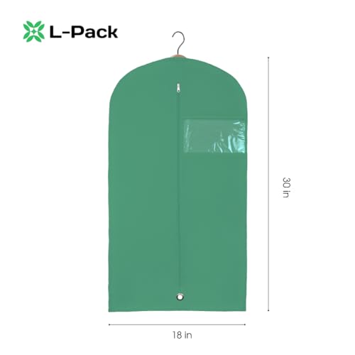 Kids Garment Bag for Hanging Clothes, Travel Garment Bag for Dresses, Dance Costumes & Suits, Breathable Clothes Cover for Baby Toddler Child, Green, 30" x 18" - color: Green