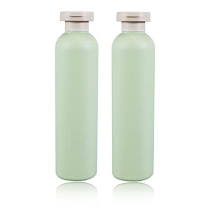 13.5oz Squeeze Bottles with Flip Cap, Refillable Plastic Travel Bottles for Creams, Lotion, Shampoo, Conditioner (2 Pcs) - color: Green, size: 400ml/13.5 oz