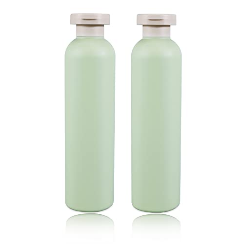 13.5oz Squeeze Bottles with Flip Cap, Refillable Plastic Travel Bottles for Creams, Lotion, Shampoo, Conditioner (2 Pcs) - color: Green, size: 400ml/13.5 oz
