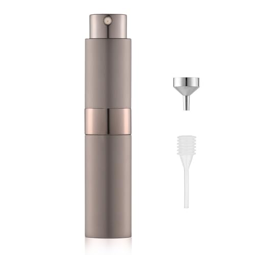 LISAPACK 8ML Atomizer Perfume Spray Bottle for Travel, Empty Refillable Cologne Dispenser, Portable Sprayer (Brown) - color: Brown