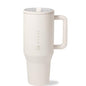 HydroJug Traveler - 32 oz Water Bottle with Handle & Flip Straw - Fits in Cup Holder, Leak Resistant Tumbler-Reusable Insulated Stainless Steel & Rubber Base - Gifts for Women & Men, Cream - color: Cream, size: 32oz