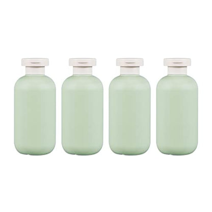 ASEVAT 6.7oz 4Pcs Green Plastic Refillable Travel Shampoo and Conditioner Bottles Plastic Refillable Travel Shampoo Bottles with Flip Cap Shampoo and Conditioner Dispenser - color: Green, size: 6.7oz