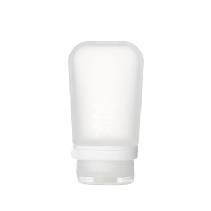 humangear GoToob+ (Medium) | Refillable Silicone Travel Bottle | Locking Lid | Food-Safe Material | Clear, Medium (2.5 fl.oz.; 74ml) - color: Clear, size: 2.5 Ounces