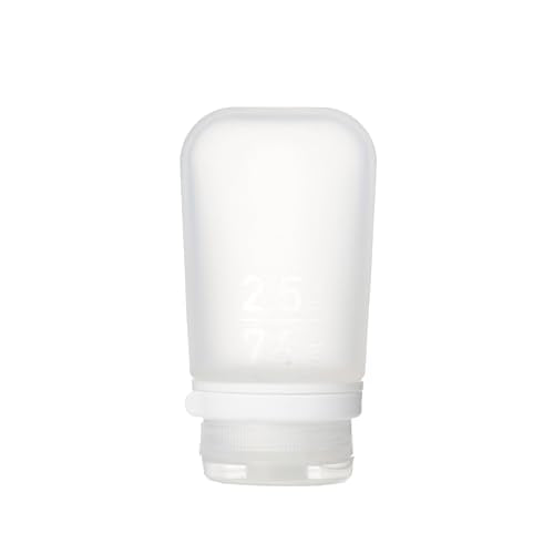 humangear GoToob+ (Medium) | Refillable Silicone Travel Bottle | Locking Lid | Food-Safe Material | Clear, Medium (2.5 fl.oz.; 74ml) - color: Clear, size: 2.5 Ounces
