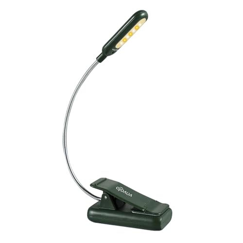 VAVOFO Rechargeable Book Light for Reading in Bed Kids, 7 LED Reading Light with 9-Level Warm Cool White Daylight, Eye Care Lamp with Power Indicator for Bookworms (Garden Green) - color: Garden Green