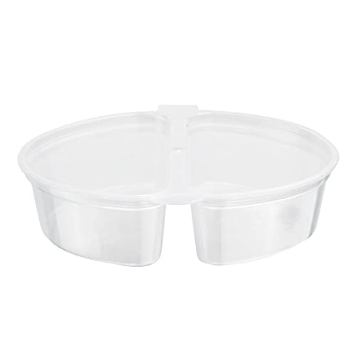 Restaurantware Futura 4 Ounce Snack Containers 100 Microwavable Sauce Containers - 2 Compartments Hinged Lid Clear Plastic Portion Cups For Condiments Or Dips - size: 6 oz