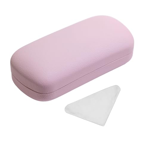 PERFECTSIGHT Sunglasses Case, Large Hard Shell Glasses Case, Cute PU Leather Protective Eyeglasses Case for Women Men - color: Pink