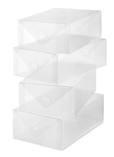 Whitmor Clear Vue Women's Shoe Box, Set of 4, White, 4 Count - size: Set of 4, style: Women's Shoe Box