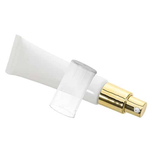 Baluue Airless Pump Travel Bottles, Refillable Squeeze Lotion Tubes for Toiletries, 35g Empty Cosmetic Containers with Gold Aluminum Pump for Shampoo Cream & Foundation, 1.2oz