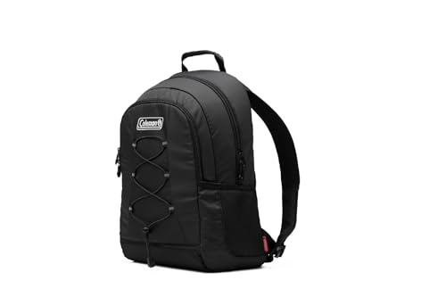 Coleman Chiller Insulated Backpack Cooler, Leakproof 28-Can Backpack Cooler with 12+ Hour Ice Retention, Made with Recycled Materials, Great for Beach, Camping, Hiking, Tailgates, Groceries, & More - color: Black