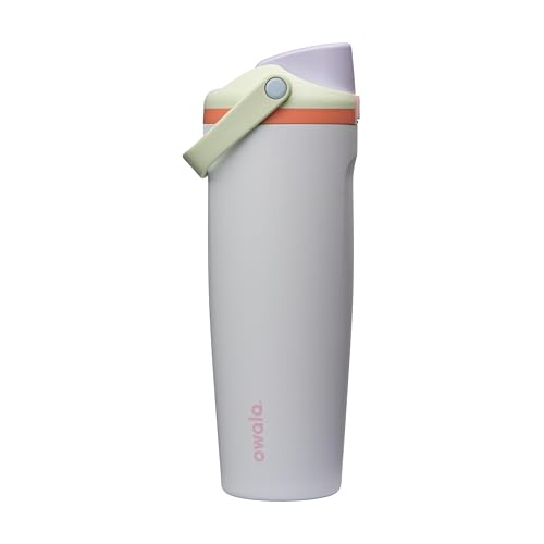 Owala FreeSip Sway Insulated Stainless Steel Water Bottle with Two-Way Spout, Built-In Straw and Bucket Handle, Made for Travel, School, and Sports, 30oz, BPA Free, Leak Proof, Beach House - color: Beach House, size: 30 Ounces
