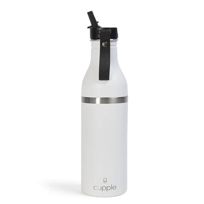 Tumbler, Stainless Steel 2-in-1 Travel Coffee Mug & Water Bottle, Leak Proof Insulated Cup for Hot & Cold Drinks, BPA Free, Fits Most Cup Holders (Chalk White) - color: Chalk White