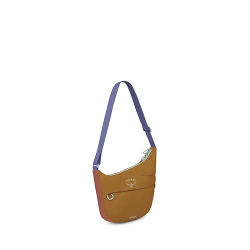 Osprey Daylite Crossbody Pouch - Small Handbag with Zipper and Bottle Pocket - Lightweight Shoulder Bag - color: Barley Brown Multi