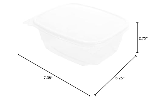 Restaurantware Thermo Tek 32 Ounce Deli Food Containers 100 Anti-Fog Hinged Lid Containers - Freezable Rectangle Clear Plastic To Go Food Containers Disposable - size: 32 oz