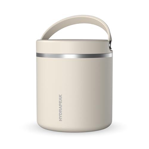 Hydrapeak 25oz Stainless Steel Vacuum Insulated Food Jar | Kids Jar for Hot Food and Cold Food, Wide Mouth Leak-Proof Soup Jar for Adults, 10 Hours Hot and 16 Hours Cold (Stone) - color: Stone, size: 25 Ounces