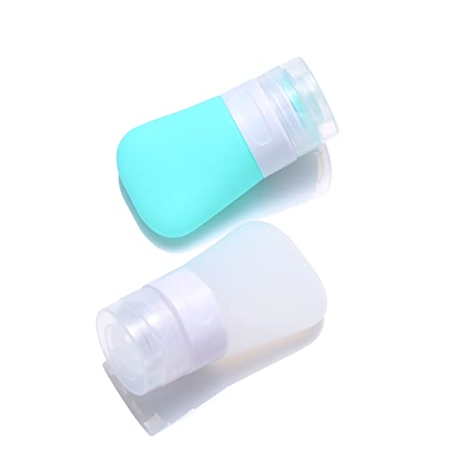 2 Pcs Silicone Travel Bottles,1.3oz Leak Proof Refillable Squeeze Containers with Transparent Carry Bag,Small Empty Travel Size Bottles for Shampoo,Conditioner,Lotion,Toiletries - color: 1.3oz Green White