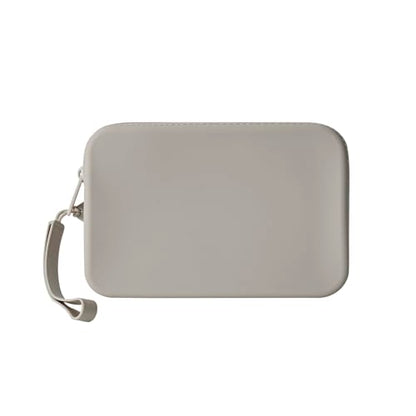 Large Silicone Multifunctional Essential Bag Portable Travel Makeup Bag for Women Men Cards Cash Bag Zipper Pouch (Grey) - color: Grey