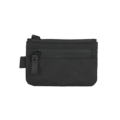 ALPAKA Zip Pouch Black X-Pac- RFID-Blocking Small Cash and Card Zip Wallet with Carbon Neutral, Weatherproof Fabrics, YKK Zipper, EDC Pouch for Men Travel - color: Black