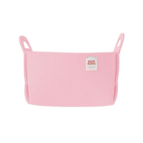 Collapsible Felt BABYPINK Storage Bin Small 7.1"x5.1"x5.1" – Foldable Basket with Handles for Closet, Toy Storage, Laundry Room Organization, Decorative Storage Baskets for Shelves, Nursery - color: BABYPINK, size: SMALL