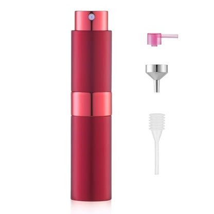 LISAPACK 8ML Atomizer Perfume Spray Bottle for Travel, Empty Refillable Cologne Dispenser, Portable Sprayer (Wine Red) - color: Wine Red