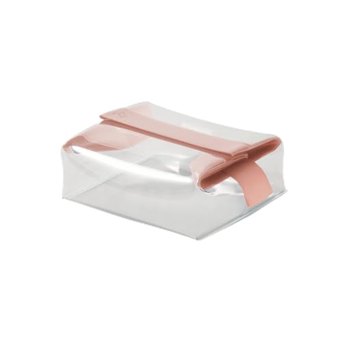 Cadence Parcel - Clear Kit with Magnetic Closure - Durable and Leak-Resistant Travel Toiletry Kit - TSA-Compliant & Modular Design - Hygiene Bag for Travel Essentials - 1 Qt - Rose - color: Rose, size: Medium