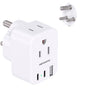 HANYCONY US to India Plug Adapter, Type D Travel Adapter with 3 Outlets 4 USB Ports(2 USB C), India Power Travel Adapter for USA to India, Bangladesh, Maldives, Pakistan - style: Type D - India Maldives