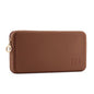 FVION Zipper Makeup Brushes Bag For Travel, Large Silicone Makeup Brush Holder, Make Up Brushes Pouch Case for Makeup Tools - Brown - color: Brown
