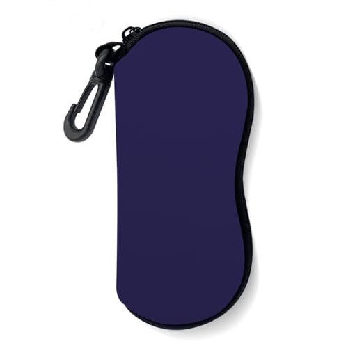 Sunglasses Soft Case, Ultra Light Portable Neoprene Zipper Glasses Case for Men Women - color: Navy Blue