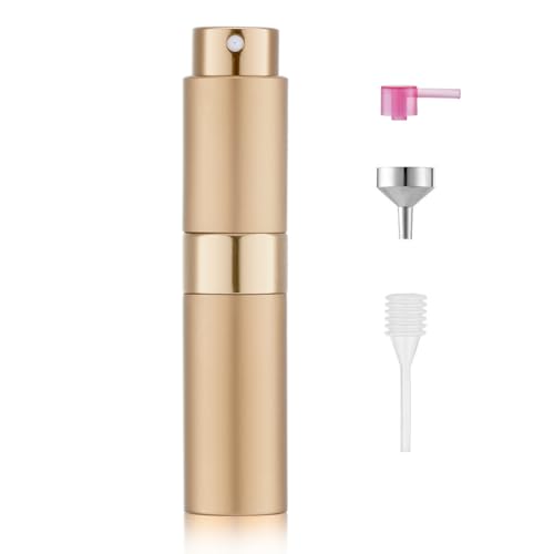 LISAPACK 8ML Atomizer Perfume Spray Bottle for Travel, Empty Refillable Cologne Dispenser, Portable Sprayer (Rose Gold) - color: Rose gold