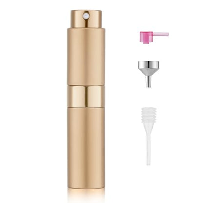 LISAPACK 8ML Atomizer Perfume Spray Bottle for Travel, Empty Refillable Cologne Dispenser, Portable Sprayer (Rose Gold) - color: Rose gold