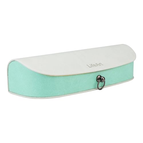 LifeArt Eyeglass Case Hard Shell, Portable Sunglass Case, Fashionable PU Leather Eyeglass Case, Lightweight - color: Banyuan_light Grey