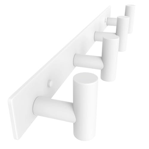VAEHOLD Hat and Coat Wall Mount Rack - Hooks for Robes, Bags, Keys, and Towels - Bathroom Towel Hanger Organizer (White, “T“ Shape 4 Hooks 1 Pack) - color: White, size: “T“ Shape 4 Hooks 1 Pack