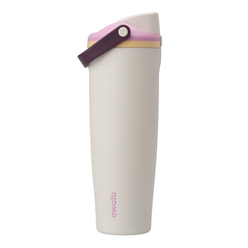 Owala FreeSip Sway Insulated Stainless Steel Water Bottle with Two-Way Spout, Built-In Straw and Bucket Handle, Made for Travel, School, and Sports, 40oz, BPA Free, Leak Proof, Daybreak - color: Daybreak, size: 40 Ounces