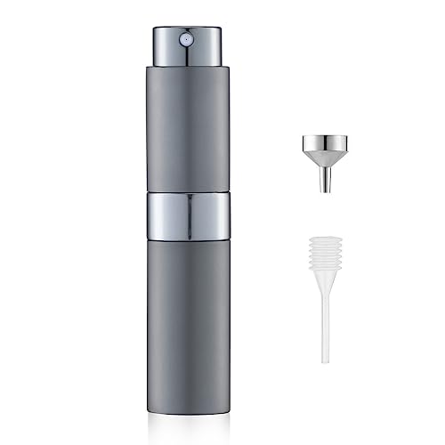 LISAPACK 8ML Atomizer Perfume Spray Bottle for Travel, Empty Refillable Cologne Dispenser, Portable Sprayer (Grey) - color: Grey