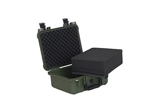 MEIJIA Portable All Weather Waterproof Protective Case,Hard Case,Camera Case With Customized Fit Foam,Fit Use of Drones,Camera,Equipments,Pistols,13.35 x11.63x5.98inches (Green) - color: Green