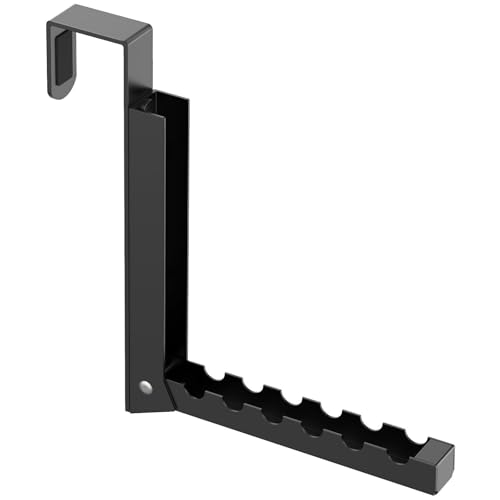 woiron 1-Pack Over the Door Hanger Hooks,Over The Door Hanger Folding Clothes Drying Rack,Folding Hanging for Laundry, Dorm, Bedroom (Black) - color: Black