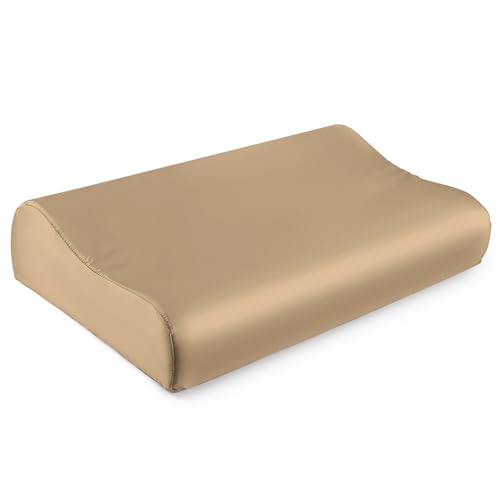 THXSILK 19 Momme 100% Mulberry Silk Pillowcase for Contour Memory Foam Pillow, Contour Pillow Case Cover, Cervical Pillow Case, Pack of 1(Taupe, 21"x14.5"x4.9"/4.2") - color: Taupe, size: 21" x 14.5" x 4.9"/4.2"