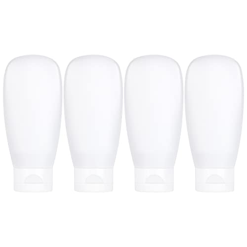 TSA Approved Travel Bottles Set for Toiletries Travel Size Containers Kit 4 Pack Portable Leak Proof Refillable Squeeze Cosmetic Airplane Essential Shampoo Hair Conditioner Body Lotion Bath Shower Gel - color: 100ml