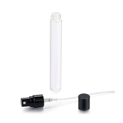 20Pcs 10ml Empty Clear Glass Mist Spray Bottle Refillable Mini Perfume Atomizer Travel Sample Bottle with Black Aluminized Nozzle Makeup Container for Perfume (10ml Black Caps) - color: 10ml Black Caps