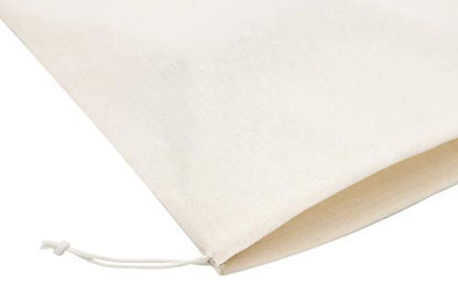 DR 100% Cotton Muslin Drawstring Bags (12x16 Inch - 6-Pack) Large Beige Fabric Cotton Shoe Bag and Storage Pouches for Shoes Storage Pantry Gifts Laundry Travel
