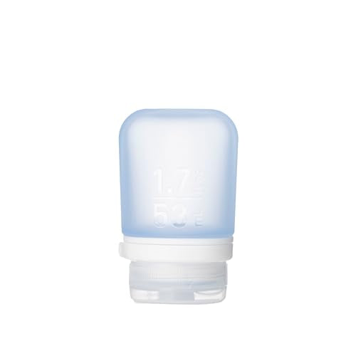 humangear GoToob+ (Small) | Refillable Silicone Travel Bottle | Locking Lid | Food-Safe Material | Blue, Small (1.7 fl.oz; 53ml) - color: Blue, size: 1.7 Ounces