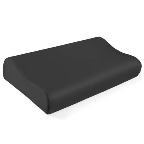 THXSILK 19 Momme 100% Mulberry Silk Pillowcase for Contour Memory Foam Pillow, Cervical Pillow Case Cover, Pack of 1(Black, 20"x12"x3.9"/2.7") - color: Black, size: 20" x 12" x 3.9"/2.7"