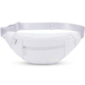 MAXTOP Large Crossbody Fanny Pack with 4-Zipper Pockets,Gifts for Enjoy Sports Festival Workout Traveling Running Casual Hands-Free Wallets Waist Pack Phone Bag Carrying All Phones - color: White, style: Large Fanny Pack(4 Zipper Pockets)