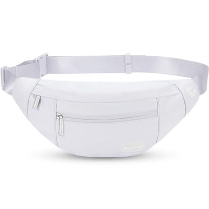 MAXTOP Large Crossbody Fanny Pack with 4-Zipper Pockets,Gifts for Enjoy Sports Festival Workout Traveling Running Casual Hands-Free Wallets Waist Pack Phone Bag Carrying All Phones - color: White, style: Large Fanny Pack(4 Zipper Pockets)