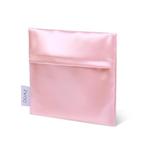 DGAZ Silk Sanitary Napkin Storage Bag, Period Bags for Teen Aged Girls, Portable for Panty Liners/Menstrual Cup/Small Tampons，Mini Makeup Bags for Purse(Bubblegum) - color: Bubblegum