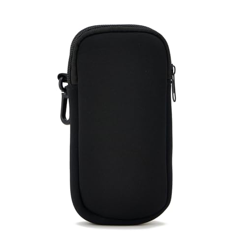 QIUTIMIY Sunglasses Soft Case Zipper Double Eyeglass Case with 2 Compartments 1 Belt Clip - color: Black